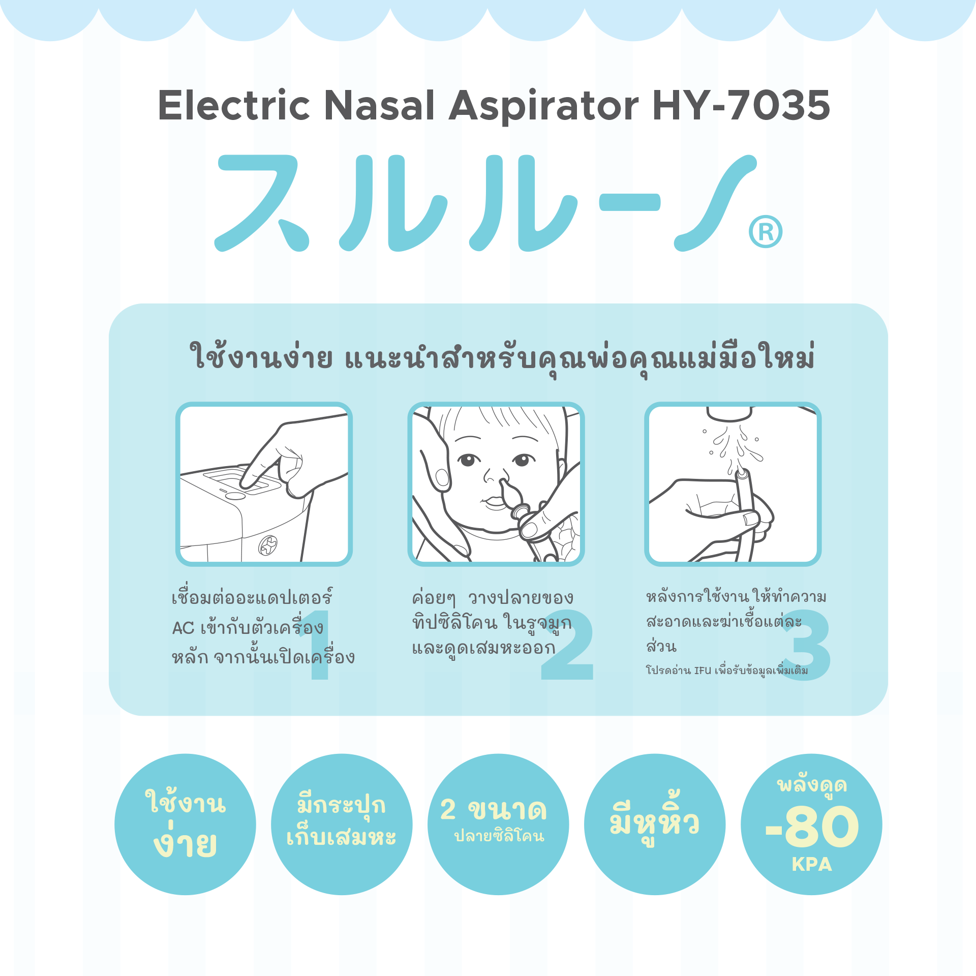 เครื่องดูดน้ำมูกอัตโนมัติ SURURUNO BY CHINAVI รุ่น HY-7035